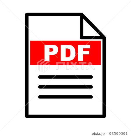 電子書類。PDFファイルのアイコン。ビジネス文書。ベクター。 98599391
