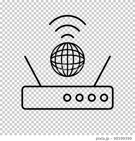簡單的路由器和互聯網瀏覽器圖標。向量。 98599399