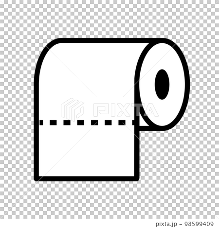 切り取り線のあるトイレットペーパーアイコン。ベクター。 98599409