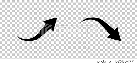 上升趨勢箭頭和下降趨勢箭頭圖標集。向量。 98599477