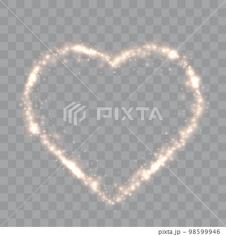 Glowing Heart. Glitter heart shape with Shine Particles. Glowing Heart. Glitter heart shape with Shine Particles. 98599946