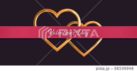 Valentine's day Background with Gold Hearts 98599948
