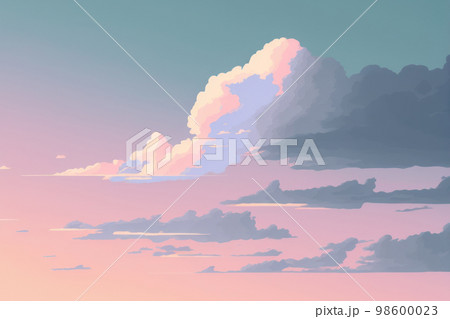 Twilight evening or morning minimal copy space sky sweet color tone background. 98600023