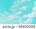 Abstract pastel blue sky with white cloud background. 98600098