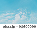 Abstract pastel blue sky with white cloud background. 98600099