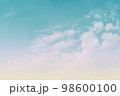 Abstract pastel blue sky with white cloud background. 98600100