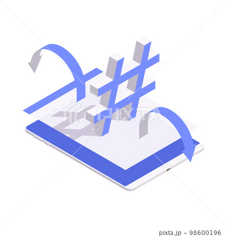 Social Media Isometric Icon 98600196