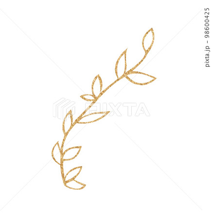 Gold leaf for wedding stationary, greetings, wallpapers, background. Watercolor floral illustration. 98600425