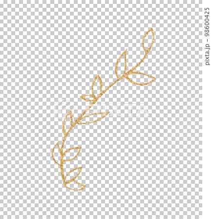 Gold leaf for wedding stationary, greetings, wallpapers, background. Watercolor floral illustration. 98600425