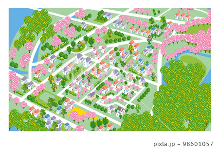 美しい街並みと暮らしの風景。人々が明るく暮らせる自然と住宅が溶け込む街づくり。 98601057