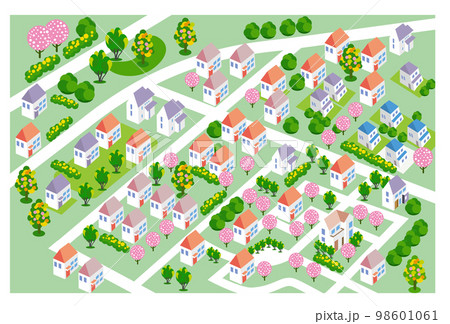 美しい街並みと暮らしの風景。人々が明るく暮らせる自然と住宅が溶け込む街づくり。 98601061