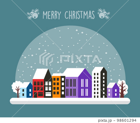 City Snowy with houses 98601294