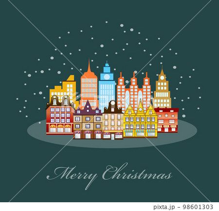 Urban village Christmas decorated 98601303