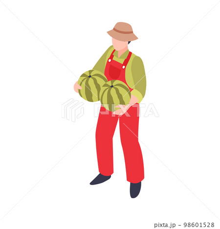 Farmer Isometric Illustrationのイラスト素材 [98601528] - PIXTA