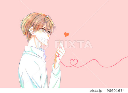運命の赤い糸を結んでいる男性 98601634