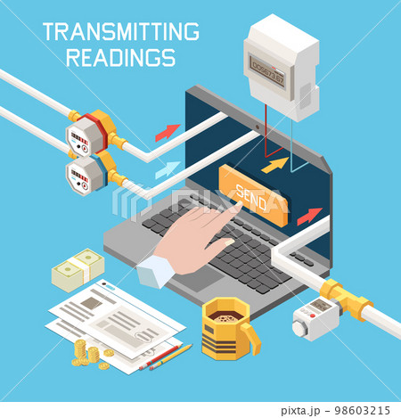 Utility Expences Isometric Concept 98603215
