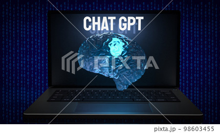 The chat gpt text and brain for technology concept 3d rendering 98603455