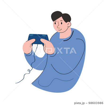 character people holding game console vector illustration character people holding game console vector illustration 98603986