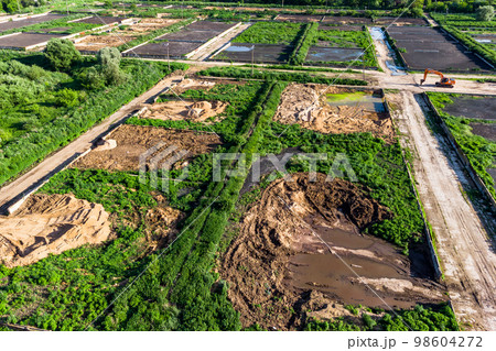 Territory of city sewage treatment plants with silt maps from a height Territory of city sewage treatment plants with silt maps from a height 98604272