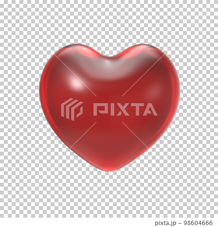 3D illustration of red heart gummies 3D illustration of red heart gummies 98604666