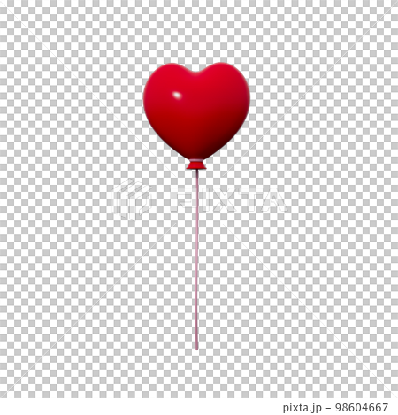 3D illustration of heart balloon 3D illustration of heart balloon 98604667