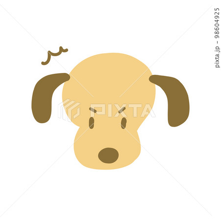犬の表情　正面イラスト　びっくり 98604925