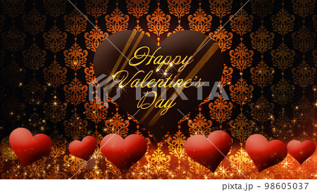 ハートのチョコレートが浮かぶ画像、バレンタインデー 98605037