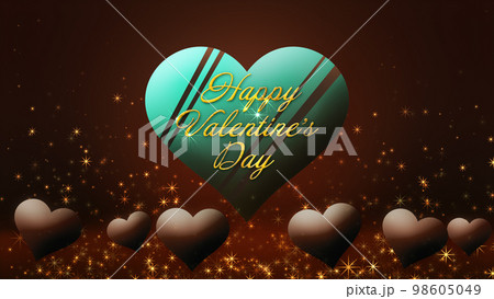 ハートのチョコレートが浮かぶ画像、バレンタインデー ハートのチョコレートが浮かぶ画像、バレンタインデー 98605049