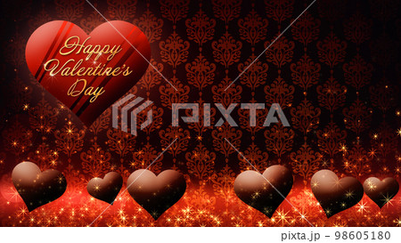 ハートのチョコレートが浮かぶ画像、バレンタインデー 98605180