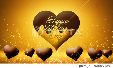 ハートのチョコレートが浮かぶ画像、バレンタインデー ハートのチョコレートが浮かぶ画像、バレンタインデー 98605189