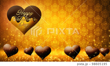 ハートのチョコレートが浮かぶ画像、バレンタインデー 98605195