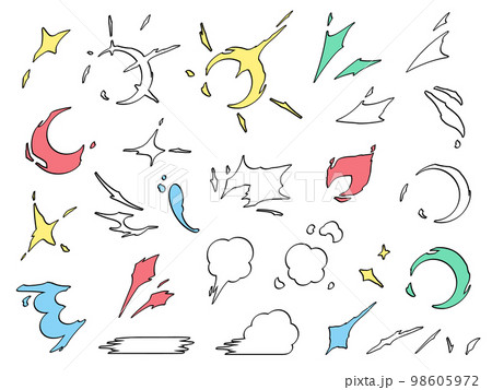 小さいエフェクトのリアクション素材セット_縁あり 98605972