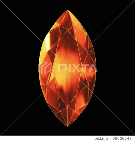 誕生石のイラスト、マーキスカットのオレンジ色の宝石、ファイヤーオパールのイラスト、宝石の背景イラスト 誕生石のイラスト、マーキスカットのオレンジ色の宝石、ファイヤーオパールのイラスト、宝石の背景イラスト 98606245