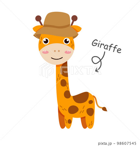 Giraffe cartoon characters with clothes . Vector . 98607545