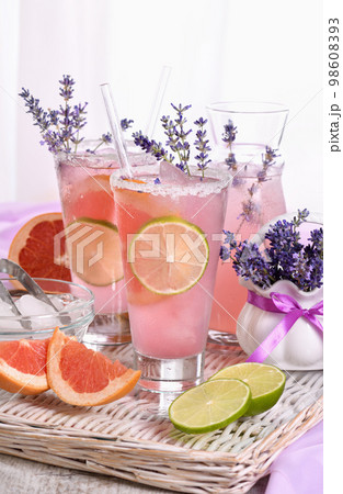 Refreshing cocktail lavender paloma 98608393