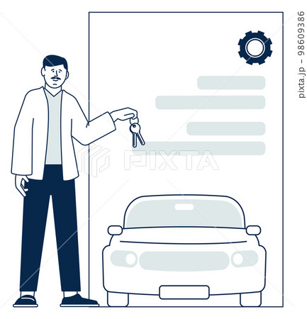 Car insurance. Driver risk protection contract icon 98609386