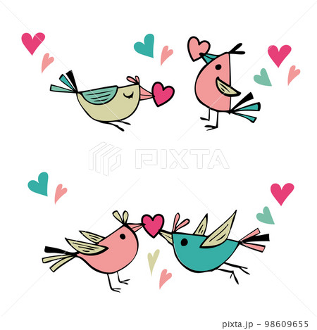 ハートの小鳥 幸せの青い鳥  98609655