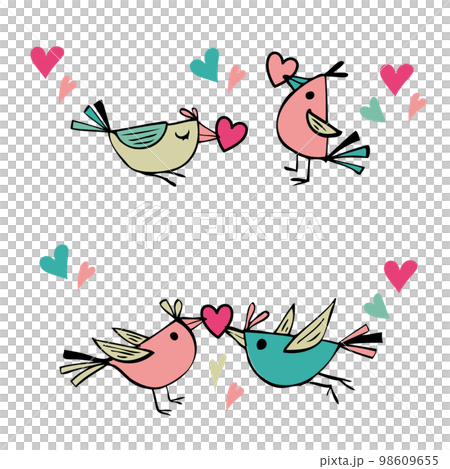 ハートの小鳥 幸せの青い鳥  98609655