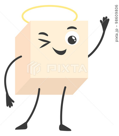 Good sugar cube character. Candy angel mascot - Stock Illustration  [98609806] - PIXTA