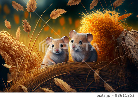 Cute field mice AI generative のイラスト素材 [98611853] - PIXTA