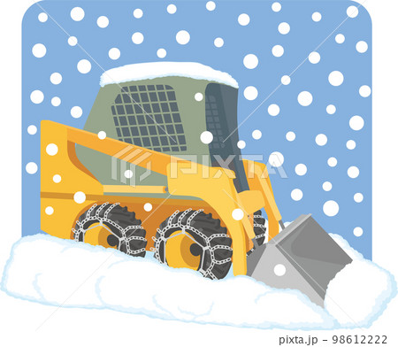 除雪車_ホイールローダー_雪の背景あり 98612222