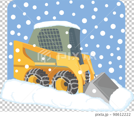 除雪車_ホイールローダー_雪の背景あり 98612222