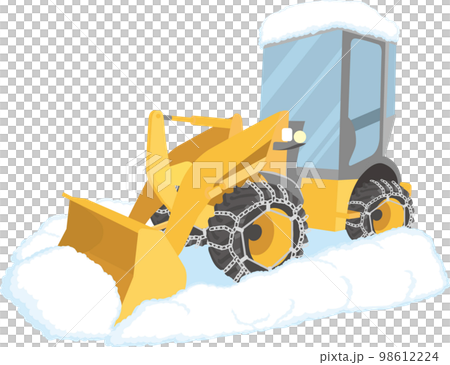 Snow plow_small wheel loader_with snow 98612224