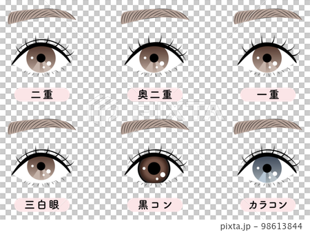 一組眼睛特寫（單眼、雙眼、後雙眼等） 98613844