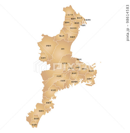 三重県と市町村地図