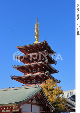 浅草寺の五重塔 東京の観光地 浅草寺の五重塔 東京の観光地 98615078