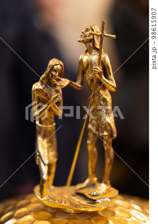 church accessories for the priest's service are made of gold. church accessories for the priest's service are made of gold. 98615907