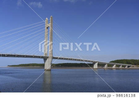 鹿児島県のサンセットブリッジを撮影。 98616138