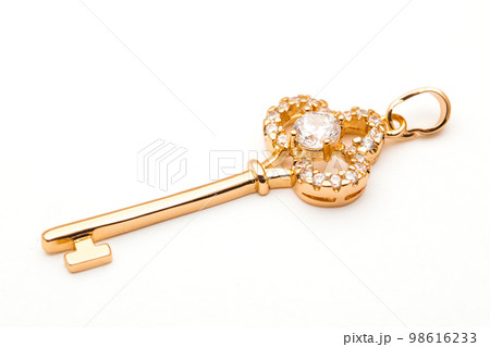 jewelry golden key isolated on white background. jewelry golden key isolated on white background. 98616233