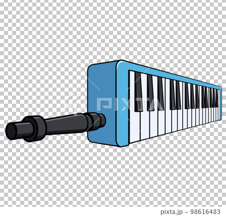 Keyboard harmonica diagonal illustration with dynamic mouthpiece Keyboard harmonica diagonal illustration with dynamic mouthpiece 98616483